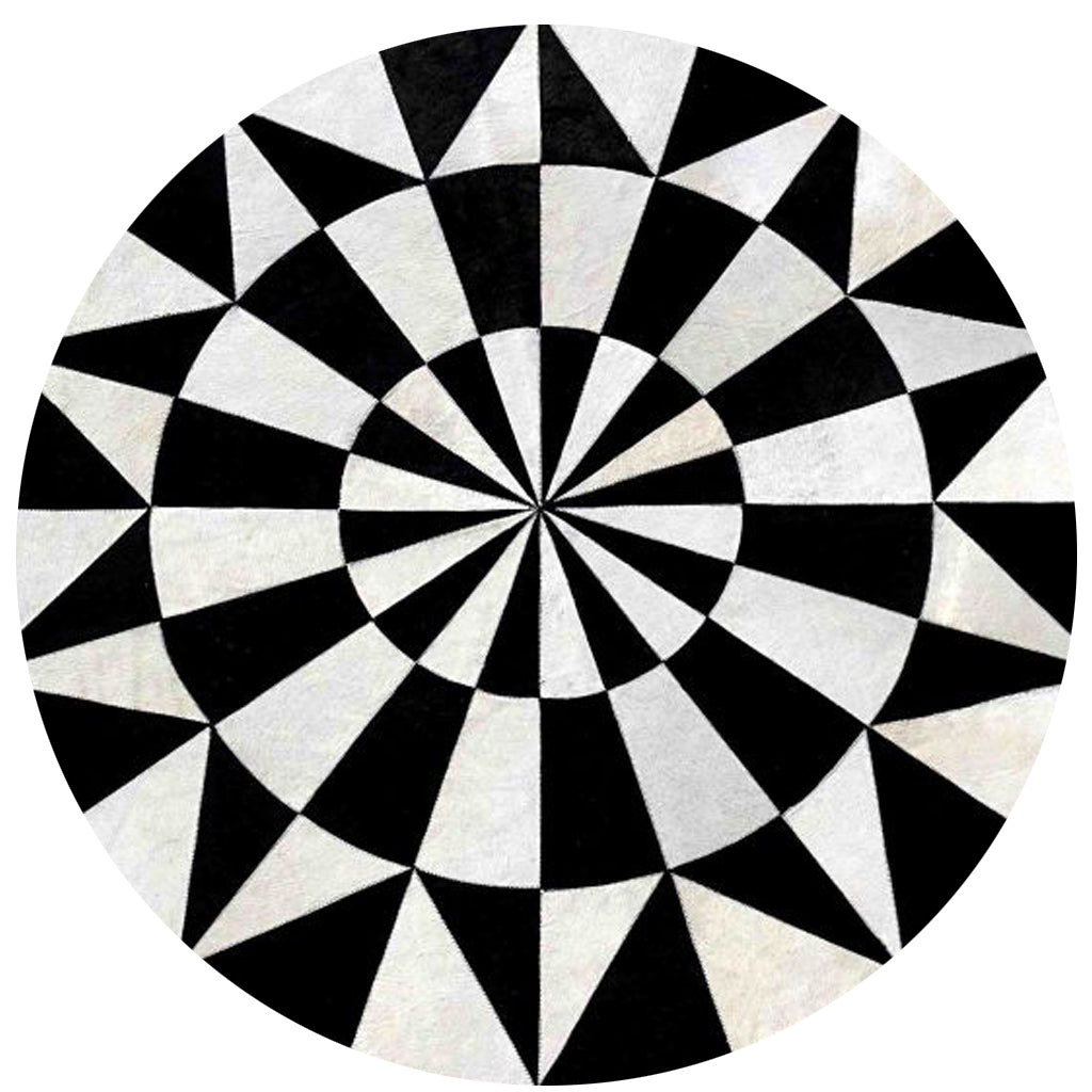 Crystal Black Hair On Leather Modern Carpets