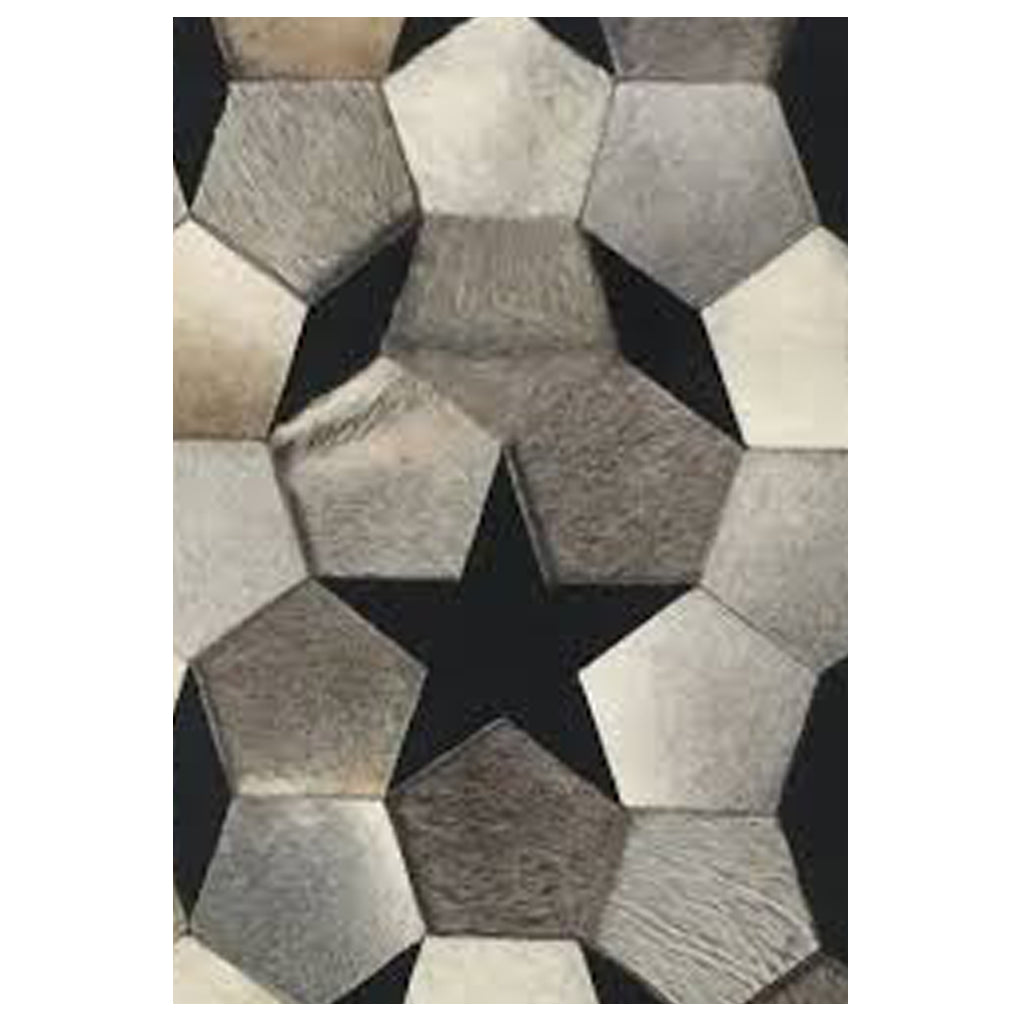 Seensil Luxury Black Hair on Leather Hides Rugs