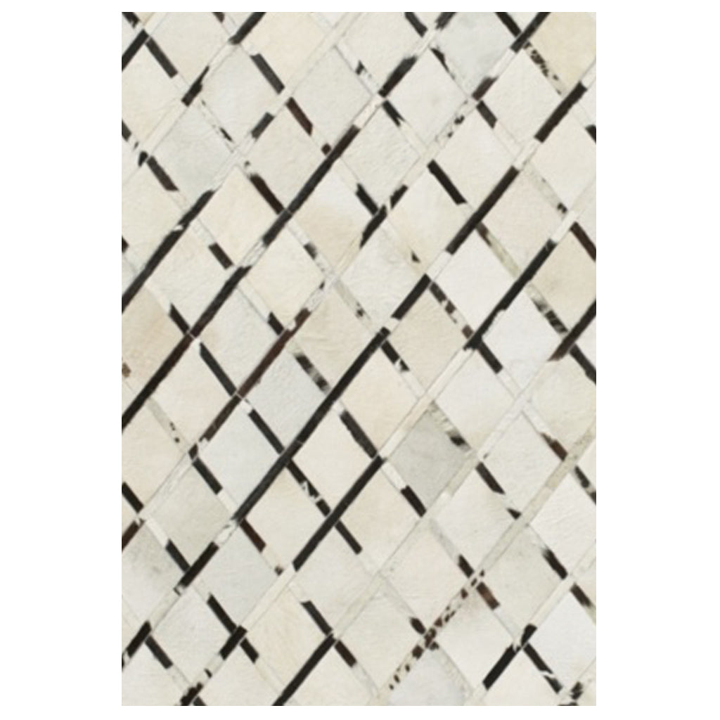 Magnet Black off White Hair on Leather Rugs