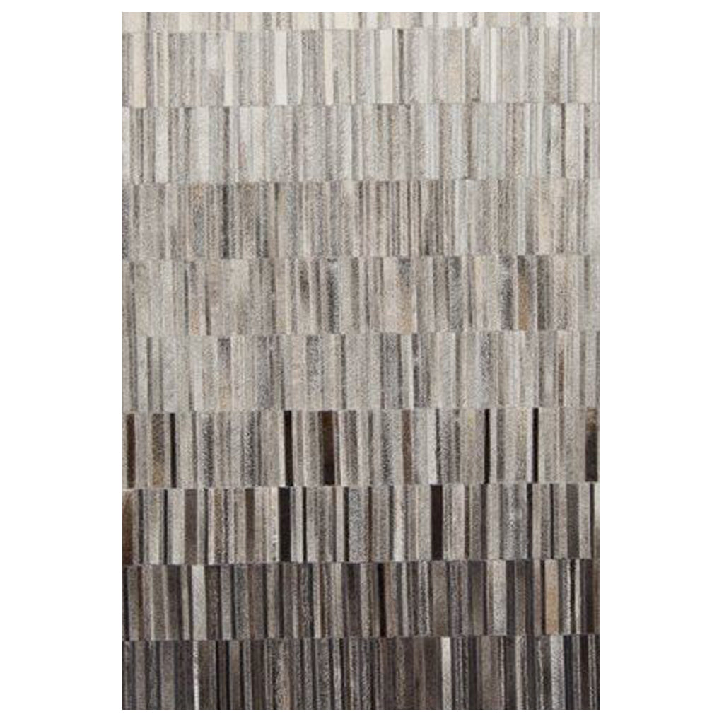 Elysia Brown Hair on Leather Handwoven rugs
