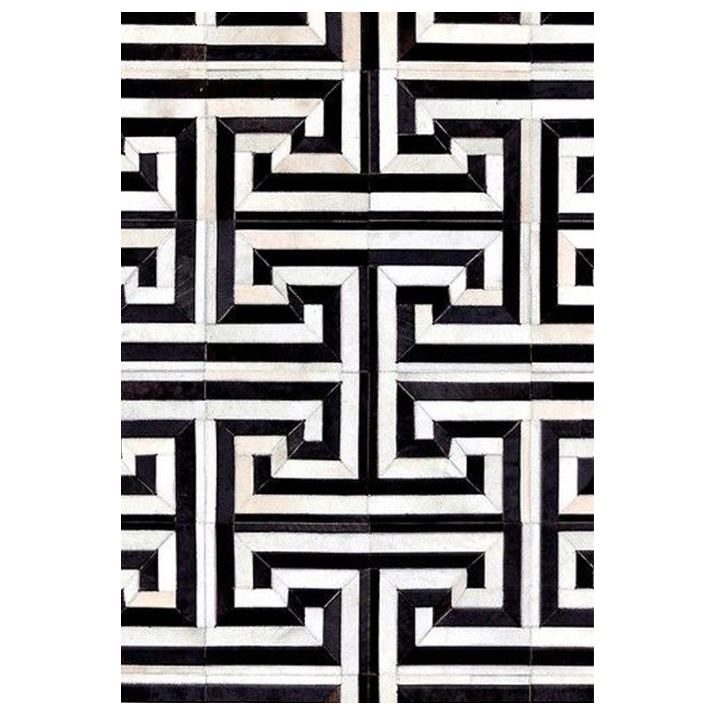 Fiesto Black&White Hair on Leather hide Rugs