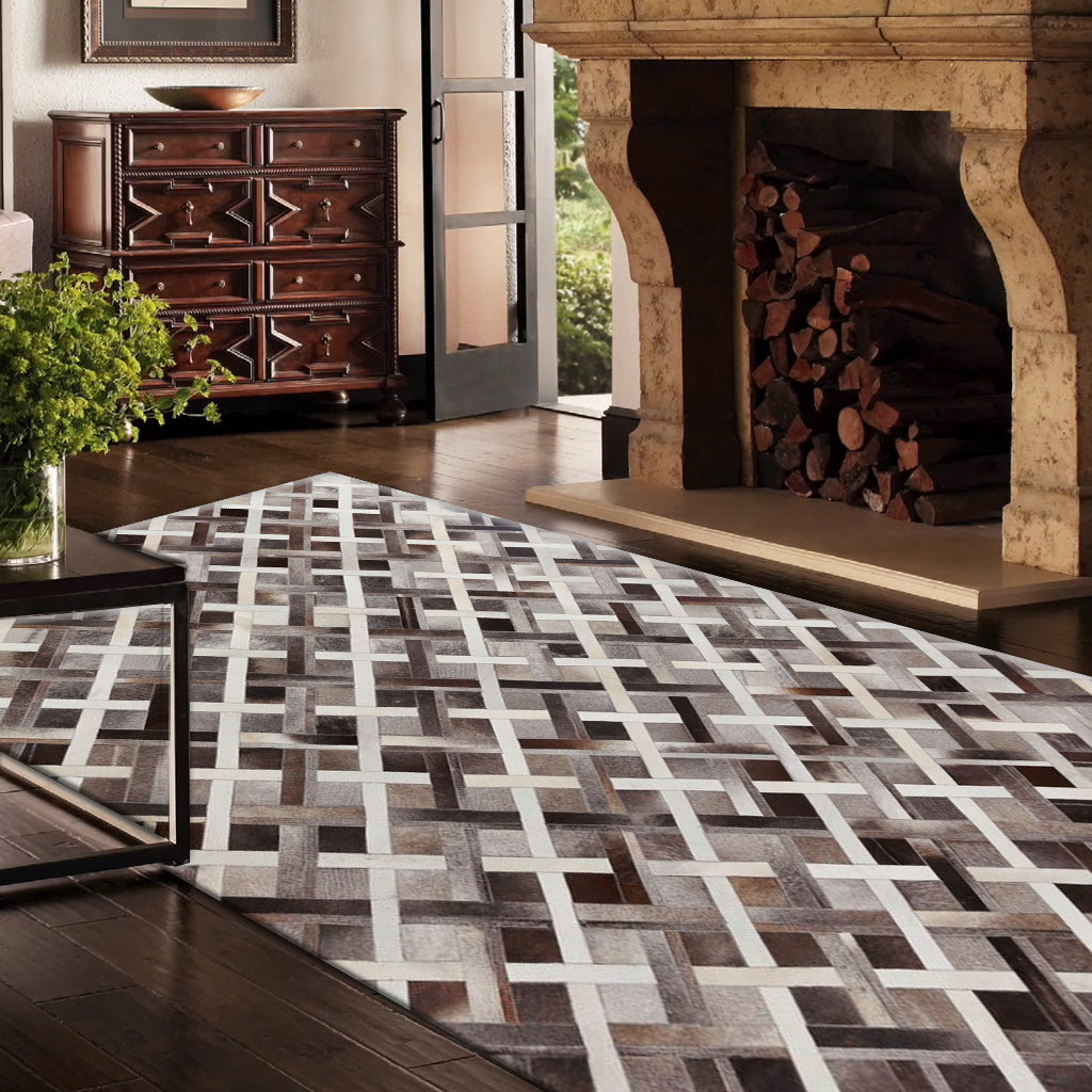 Brown Hair on Leather Rugs