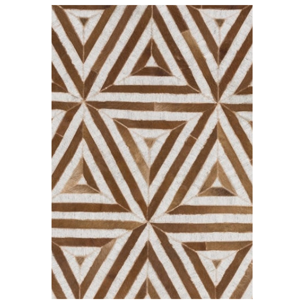 Pulze Brown Hair on Leather hide Rugs