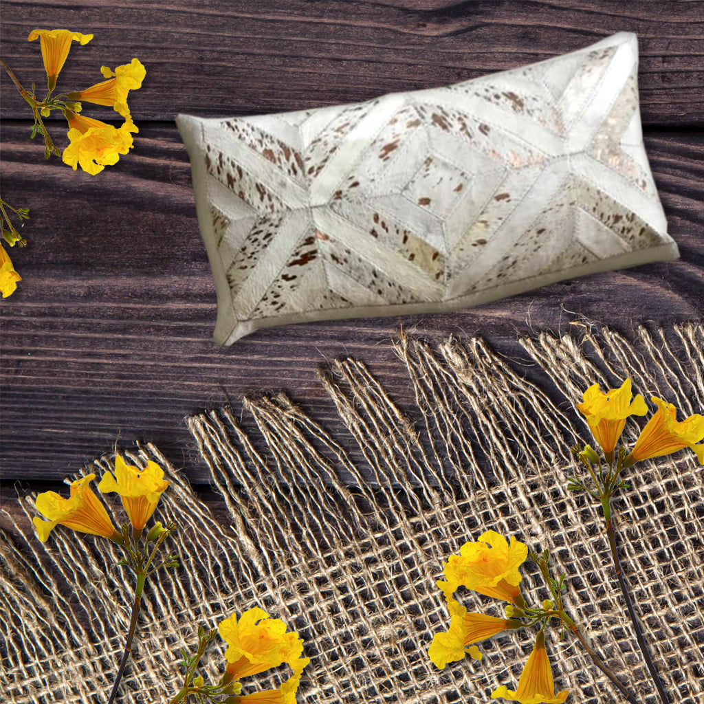 Hair on Leather Pillow Cover