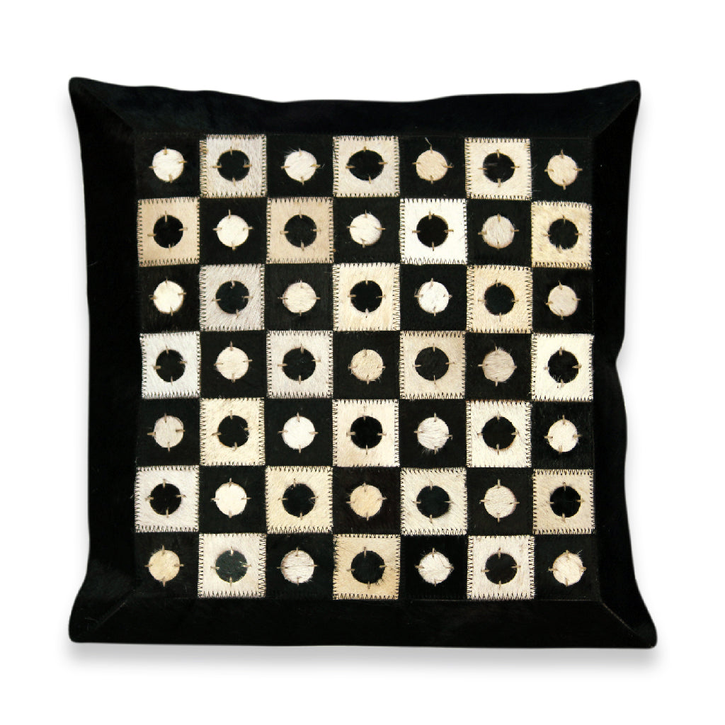 Black and White Hairon Leather Cushion Covers