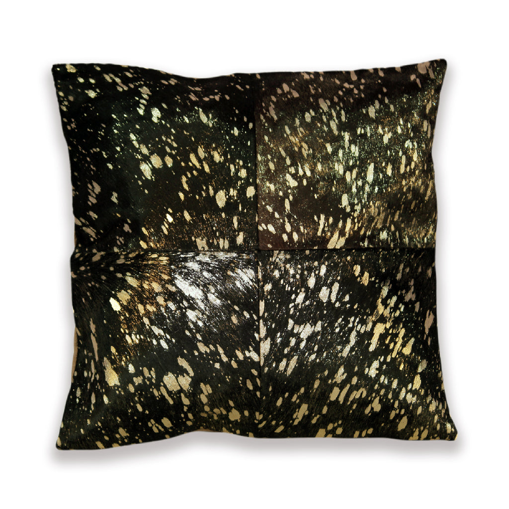 Chocolate and Gold Hairon Leather Cushion Covers