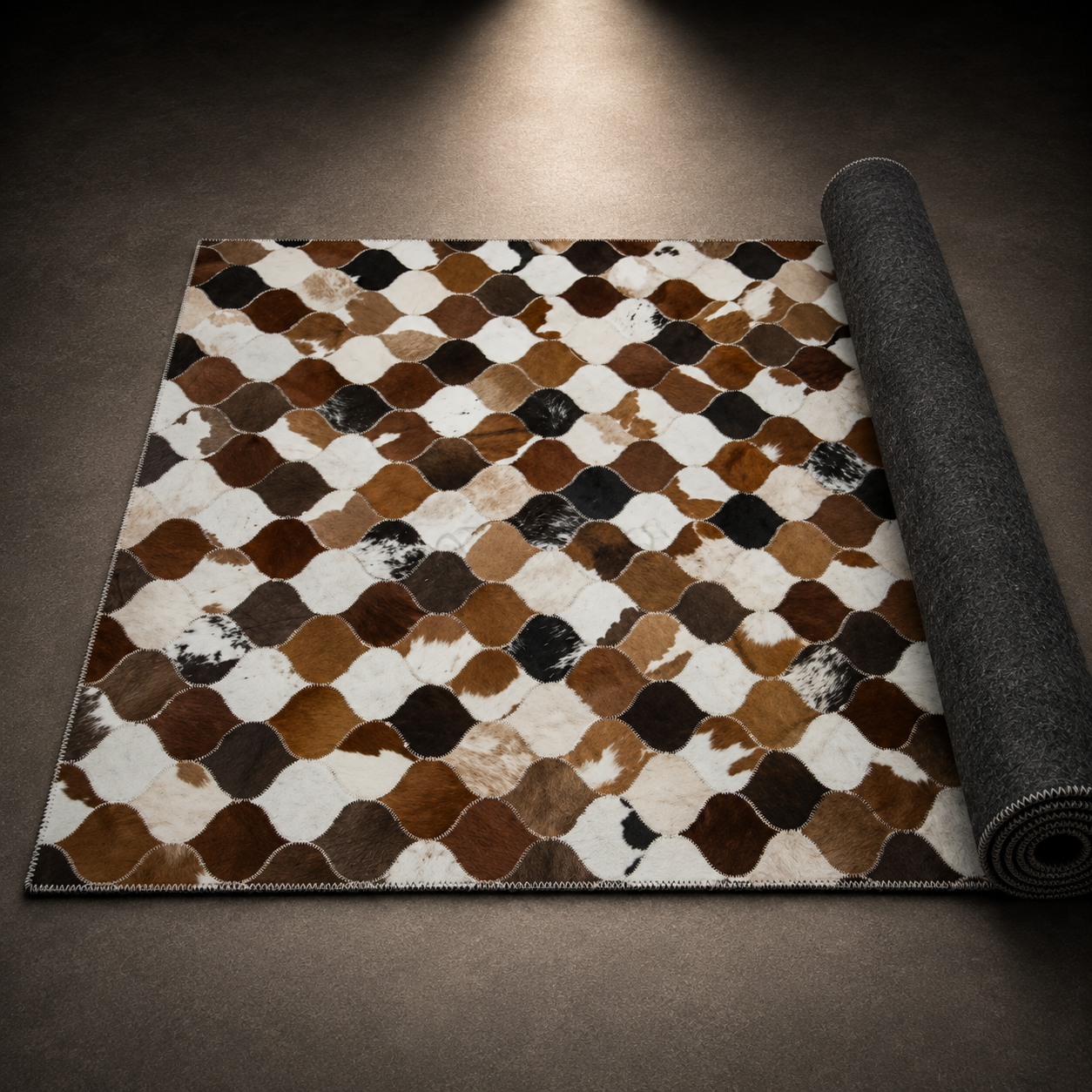 Vapour Brown Hairon Leather Carpet