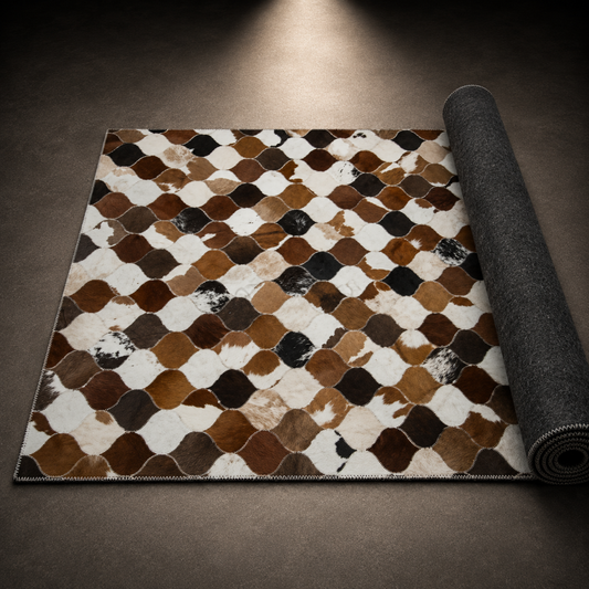 Vapour Brown Hairon Leather Carpet