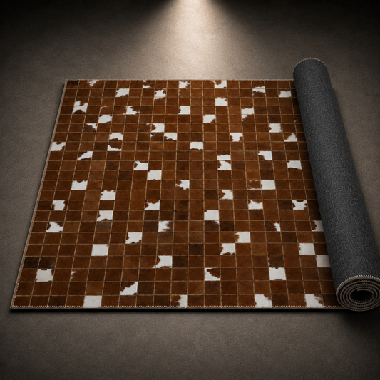 Enjola Brown White Hairon Leather Carpet