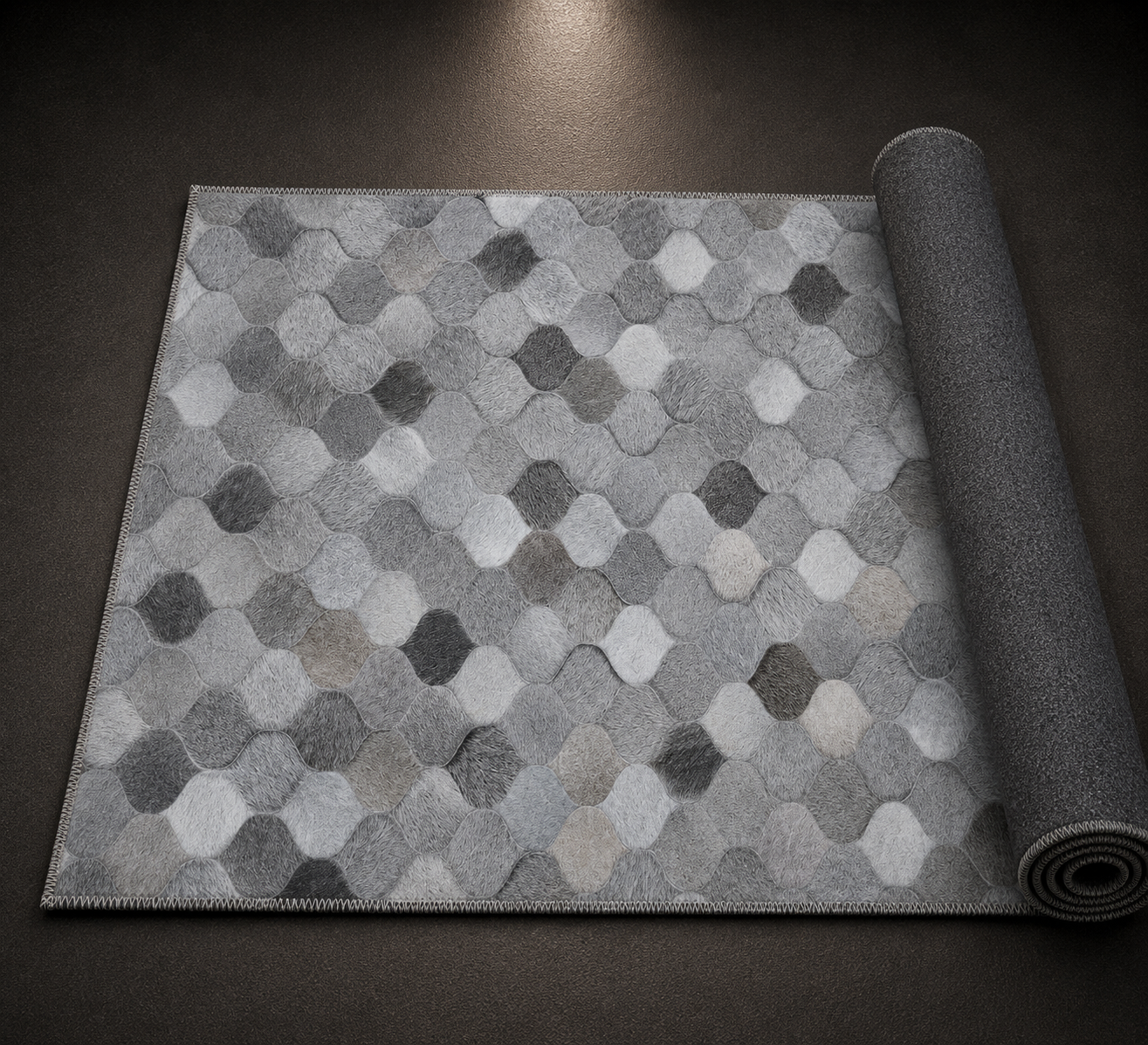 Vapour Grey Hairon Leather Carpet