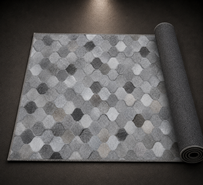 Vapour Grey Hairon Leather Carpet