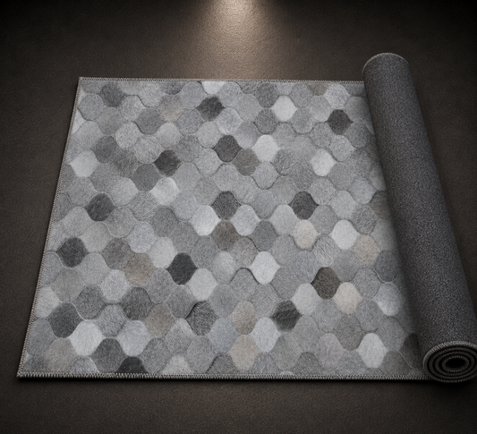 Vapour Grey Hairon Leather Carpet