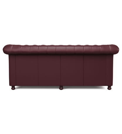 Chelsea Italian Leather Sofa 3 Seater in Berry