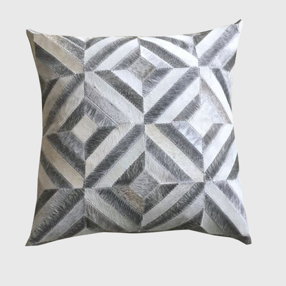 Agro Grey Hair On Leather Cushion Covers