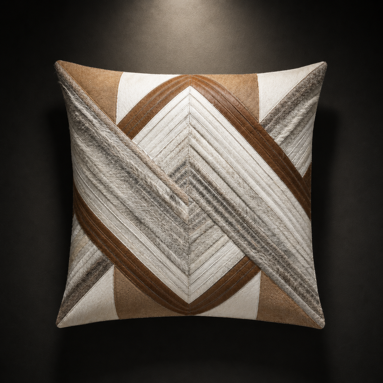 Meaos Hair On Leather Throw Pillow Covers