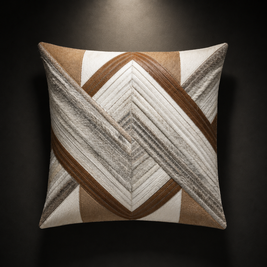Meaos Hair On Leather Throw Pillow Covers