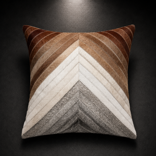 Nicey Hair On Leather Throw Pillow Cover