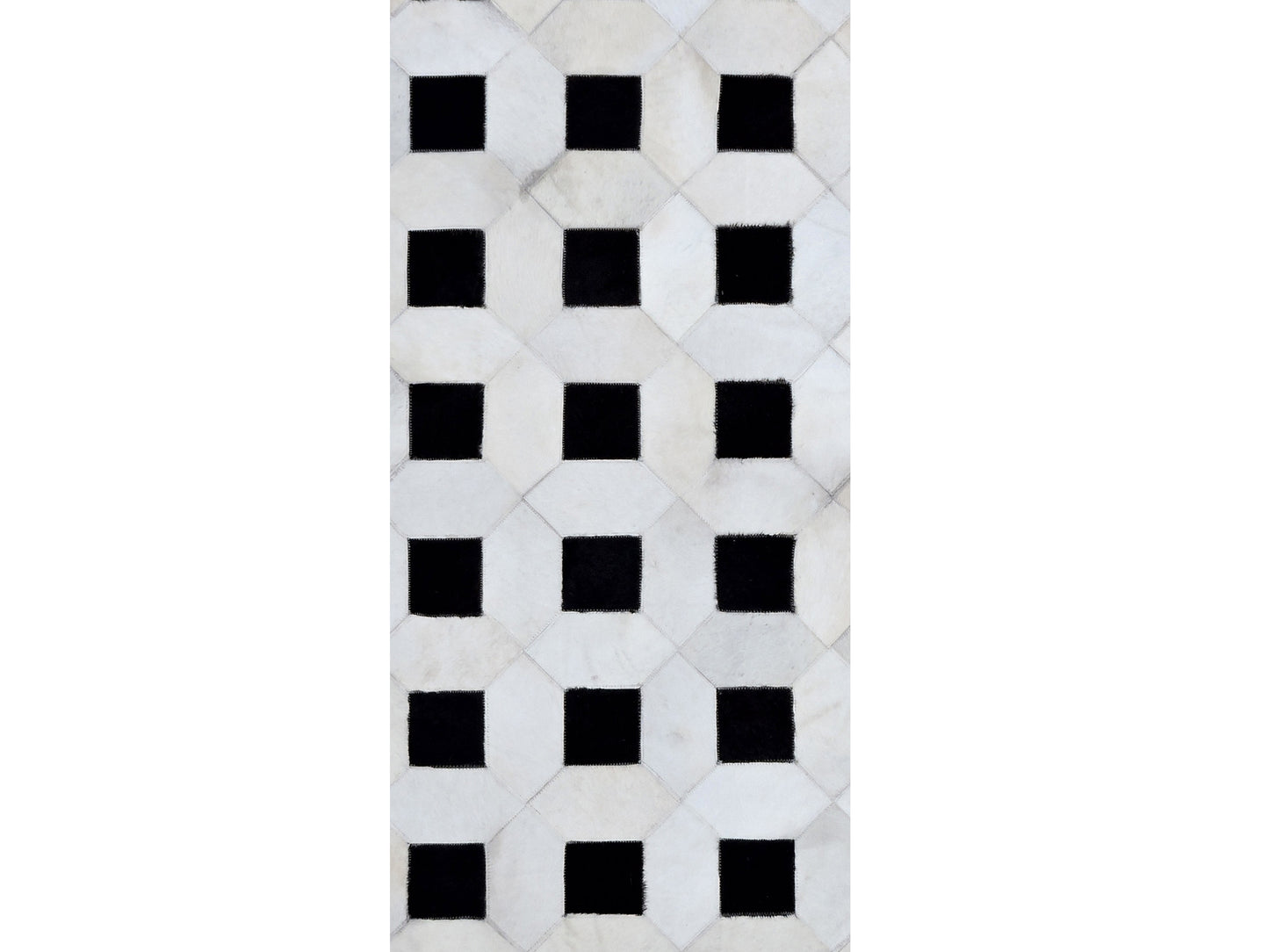 Checker Grey Hairon Leather Carpet