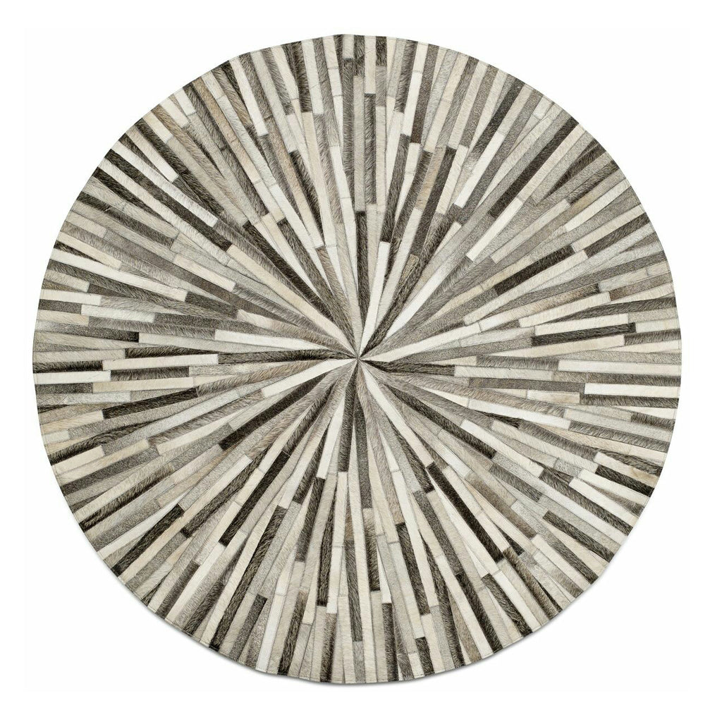 Hair on Leather Round Carpet