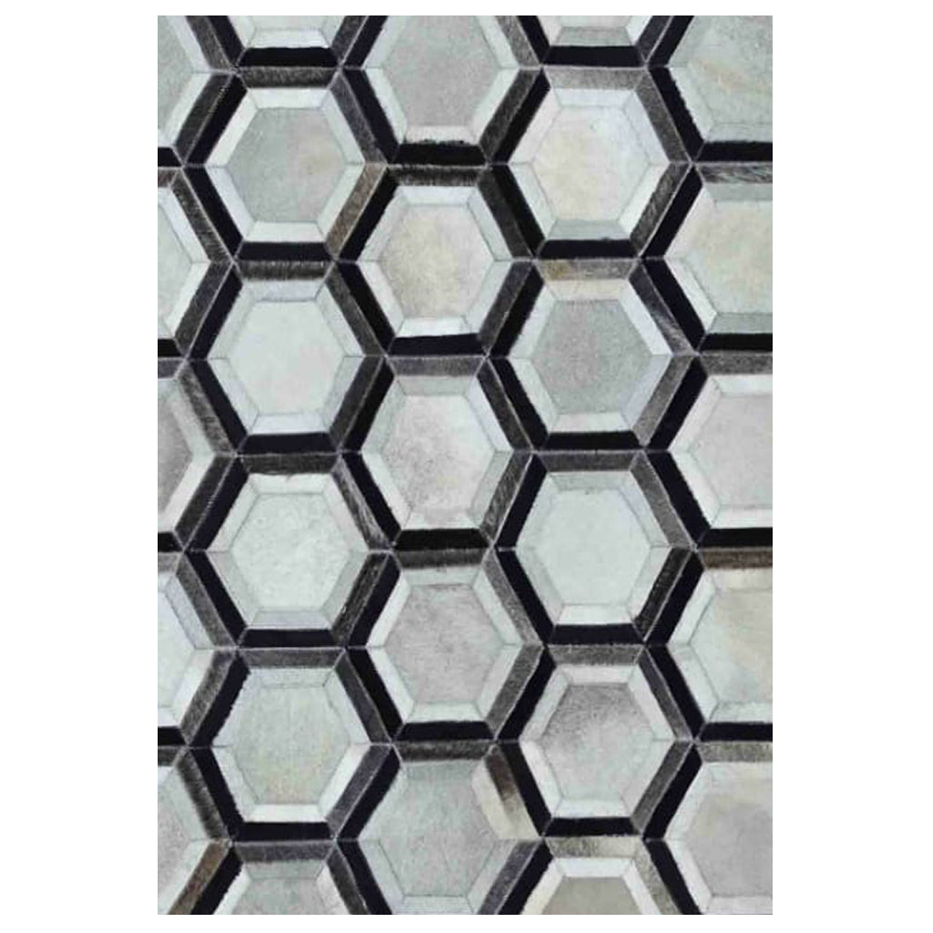 Izara Grey Black Hair on Leather Hide Carpets