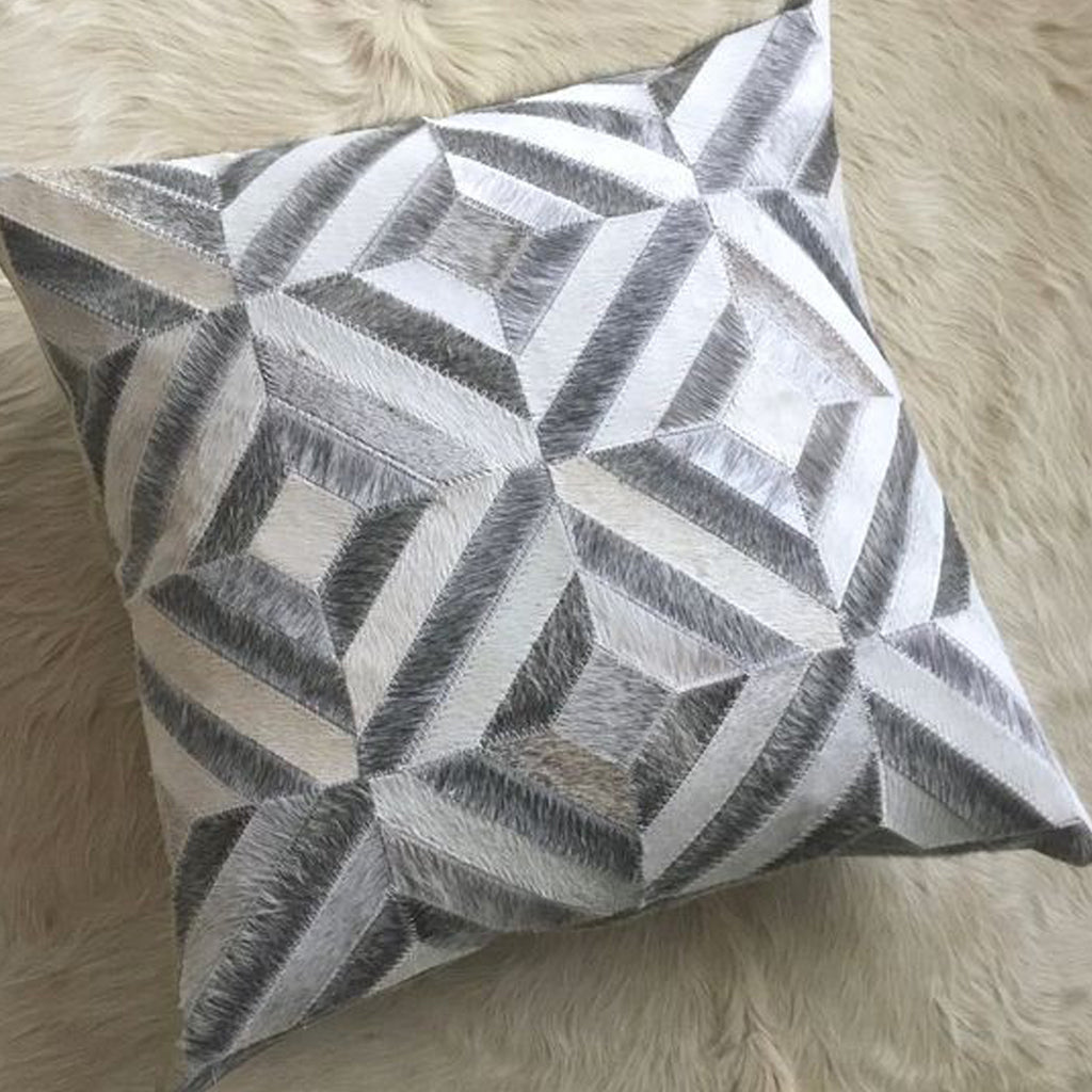 Hair on Leather Cushion Cover