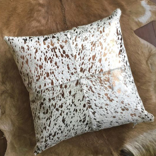 Hair on Leather Pillow Cover