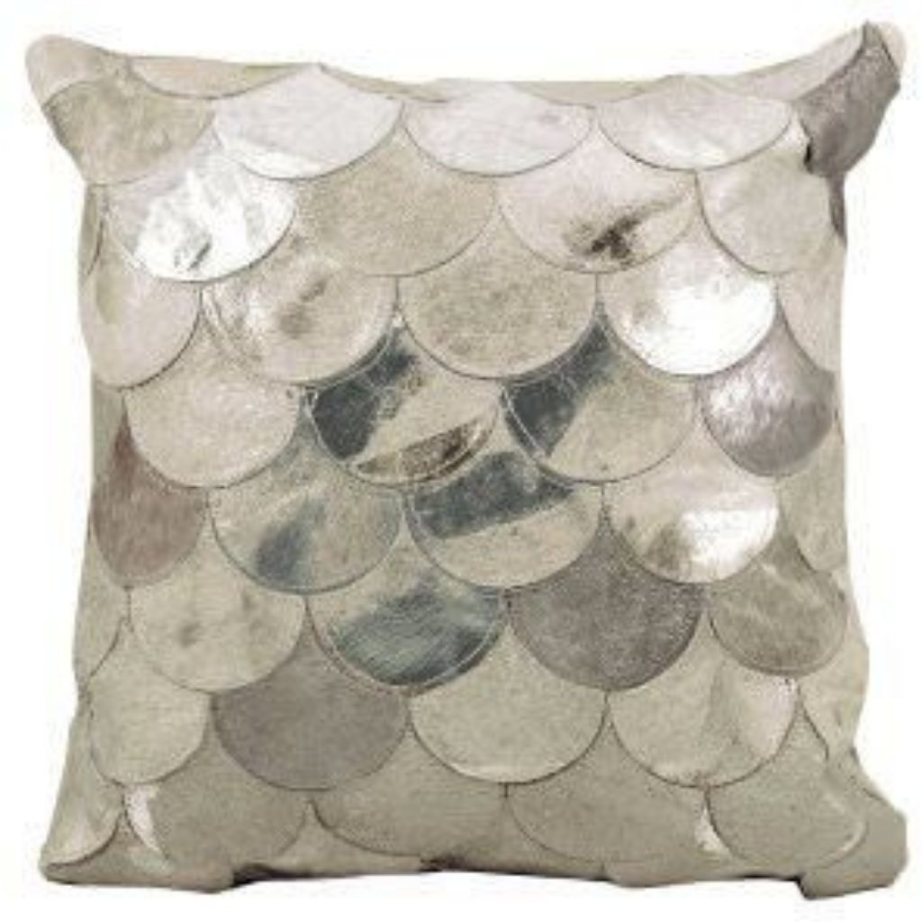 Premium Grey Hairon Leather Cushion Cover